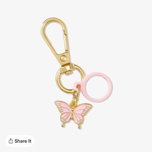 TARTE Maracuja Loop Charm in Gold and Pink with Butterfly Charm